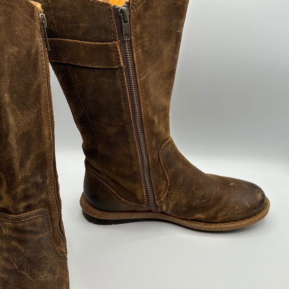 Born Tonic Boots Womens 8 Rust Oiled Suede Leather Brown Distressed Moto - Picture 4 of 11